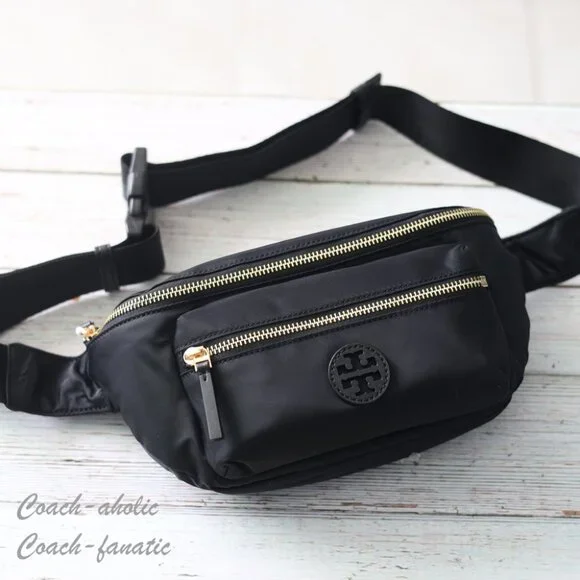 NWT Tory Burch Nylon Belt Bag Fanny Pack Crossbody in Black - Picture 1 of 11